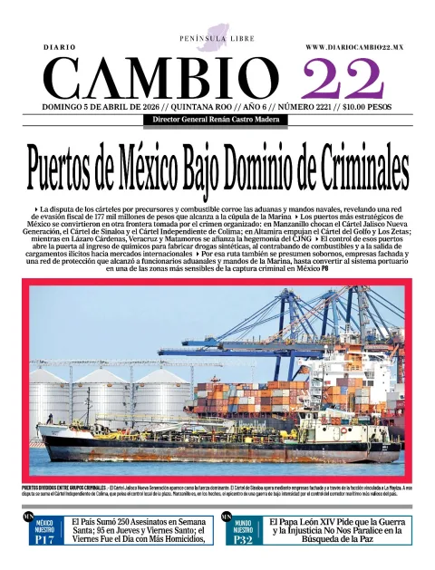 Portada de Diario Cambio 22 (contraportada) del domingo, 5 de abril de 2026