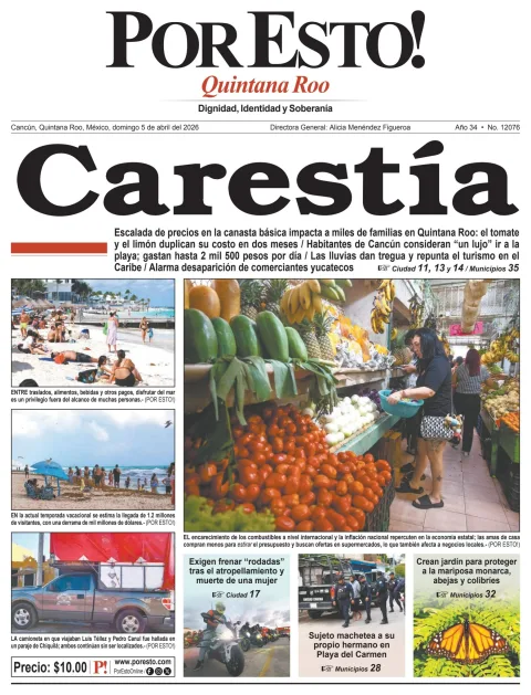 Portada de Por Esto (quintana Roo Cancun) del domingo, 5 de abril de 2026
