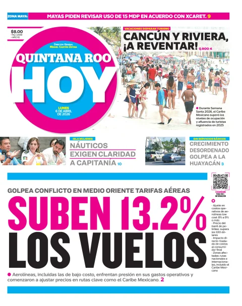 Portada de Quintana Roo Hoy (portada)
