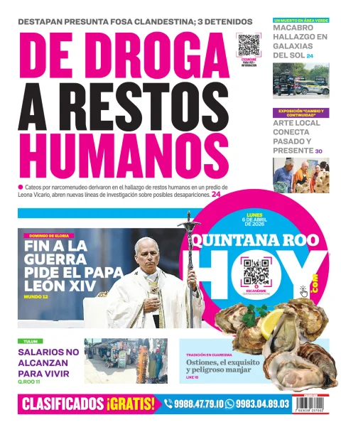 Portada de Quintana Roo Hoy (contraportada)