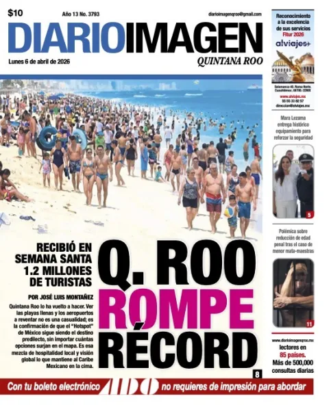 Portada de Diario Imagen Quintana Roo del lunes, 6 de abril de 2026