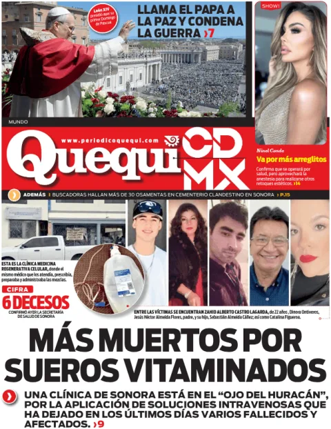 Portada de Quequi CDMX (contraportada) del lunes, 6 de abril de 2026