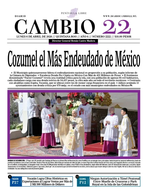 Portada de Diario Cambio 22 (portada) del lunes, 6 de abril de 2026
