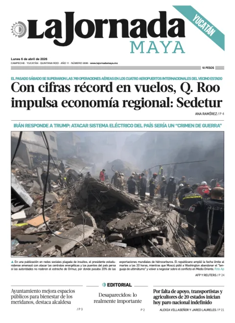 Portada de La Jornada Maya Yucatán del lunes, 6 de abril de 2026