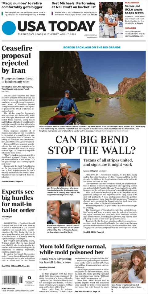Portada de Usa Today