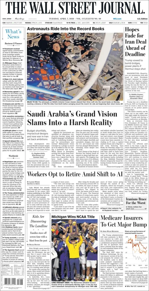 Portada de The Wall Street Journal