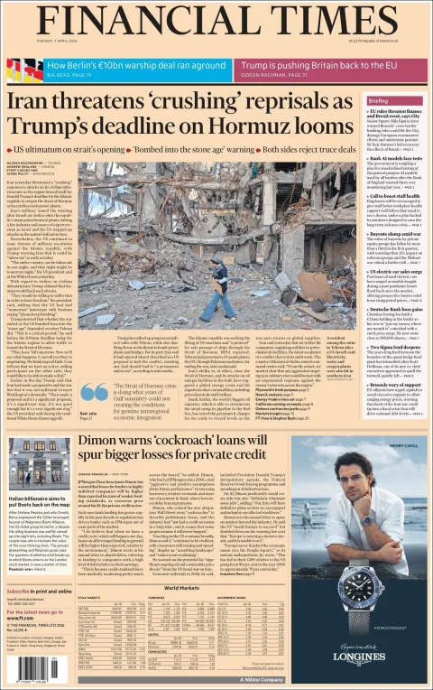 Portada de Financial Times del 2026-04-07