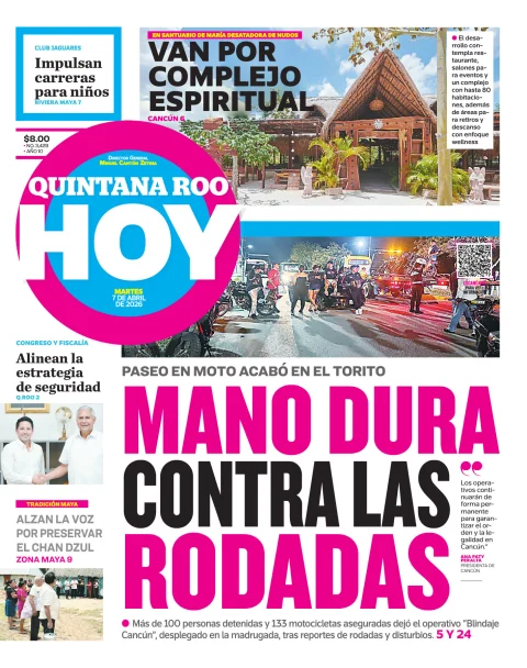 Portada de Quintana Roo Hoy (portada)