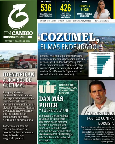 Portada de En Cambio - Quintana Roo (portada) del martes, 7 de abril de 2026