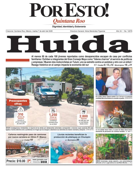 Portada de Por Esto (quintana Roo Chetumal)
