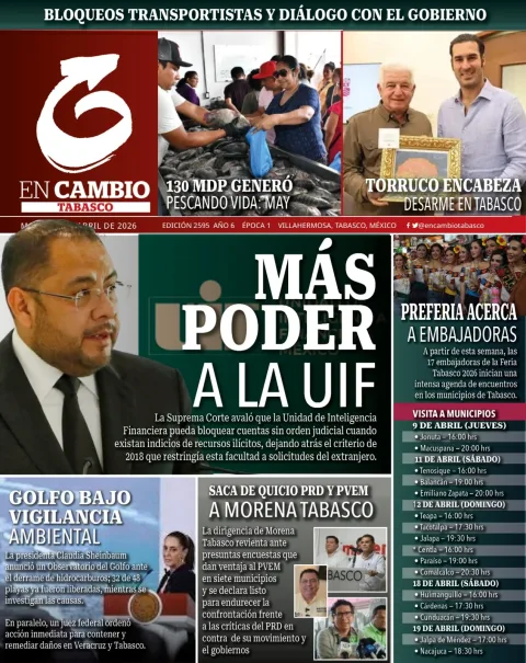 Portada de En Cambio - Tabasco (portada) del martes, 7 de abril de 2026