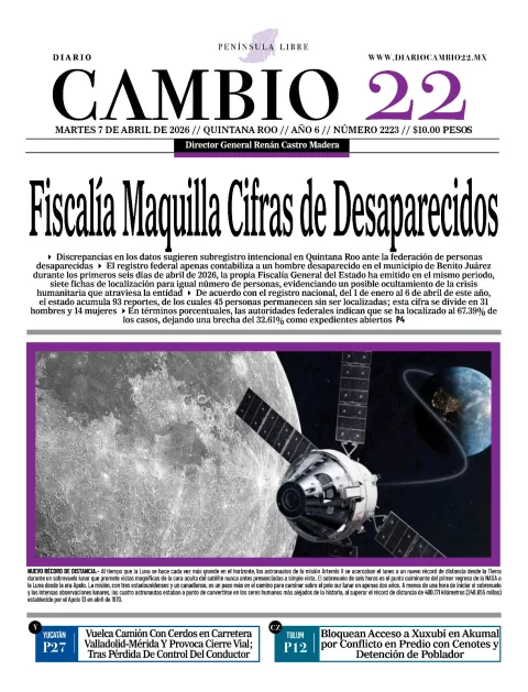 Portada de Diario Cambio 22 (portada) del martes, 7 de abril de 2026