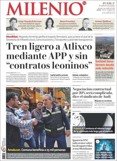 Portada de Milenio Puebla del martes, 7 de abril de 2026