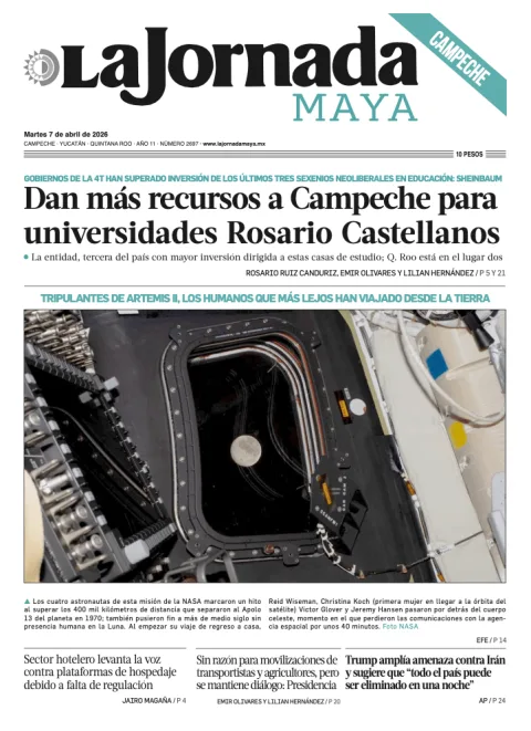 Portada de La Jornada Maya Campeche del martes, 7 de abril de 2026