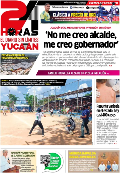 Portada de 24 Horas Yucatan del 2026-04-08