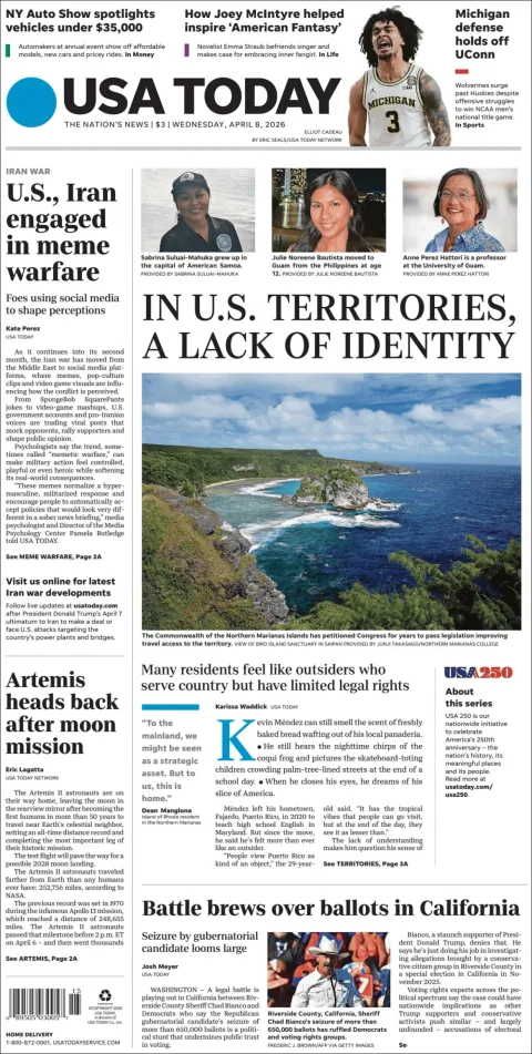Portada de Usa Today