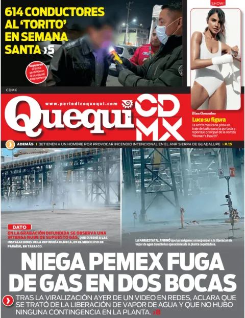 Portada de Quequi CDMX (contraportada) del miércoles, 8 de abril de 2026