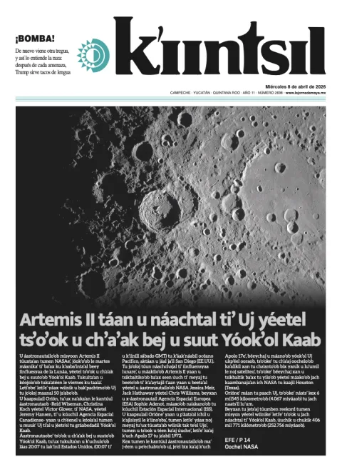Portada de La Jornada - Kiintsil del miércoles, 8 de abril de 2026