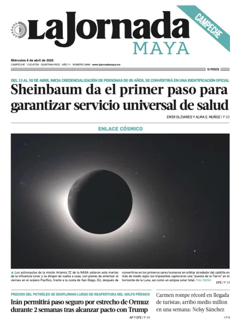 Portada de La Jornada Maya Campeche del miércoles, 8 de abril de 2026