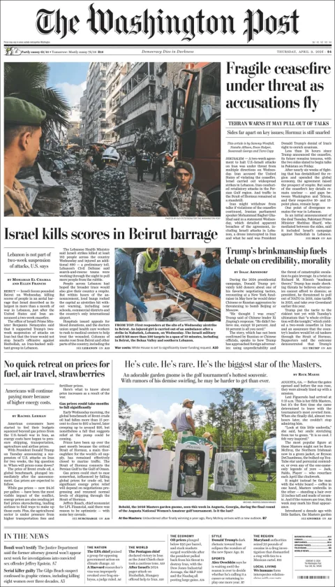 Portada de The Washington Post
