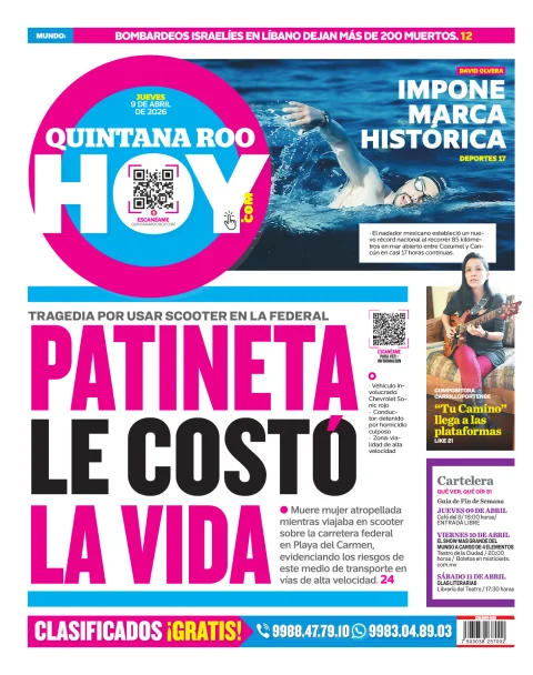 Portada de Quintana Roo Hoy (contraportada)