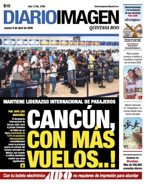 Portada de Diario Imagen Quintana Roo del jueves, 9 de abril de 2026