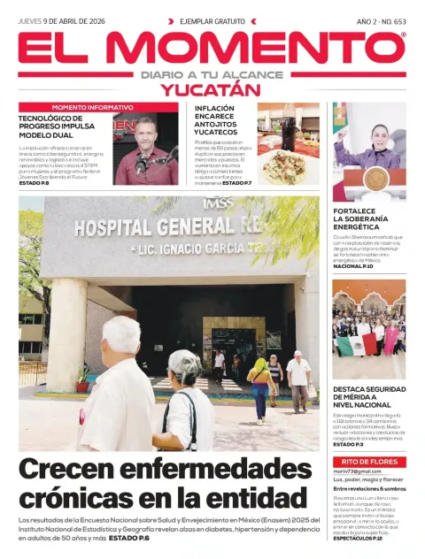 Portada de El Momento Yucatan del jueves, 9 de abril de 2026