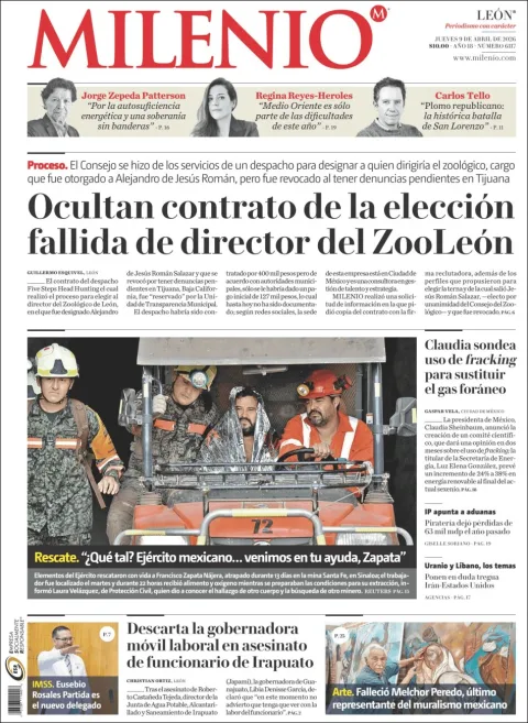 Portada de Milenio Leon del jueves, 9 de abril de 2026