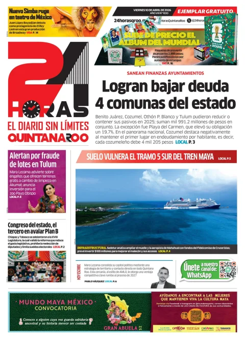 Portada de 24 Horas Quintana Roo