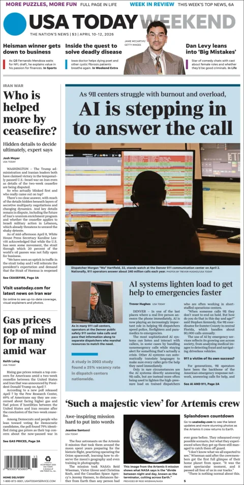 Portada de Usa Today