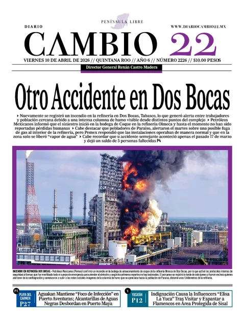 Portada de Diario Cambio 22 (portada) del viernes, 10 de abril de 2026