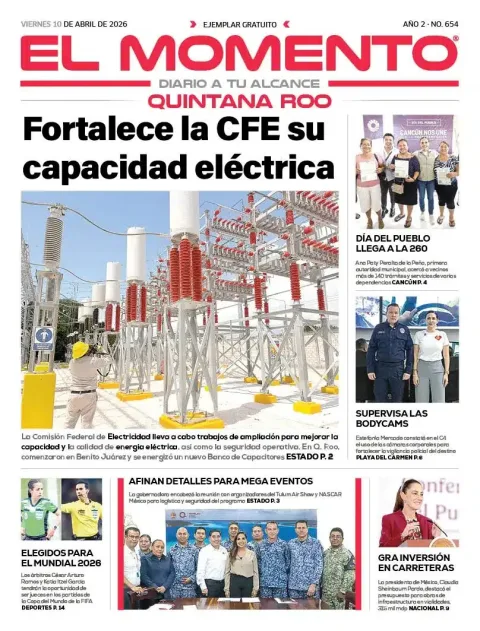 Portada de El Momento Quintana Roo del viernes, 10 de abril de 2026