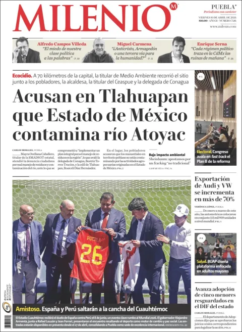Portada de Milenio Puebla del viernes, 10 de abril de 2026