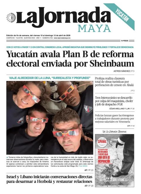 Portada de La Jornada Maya Yucatán del viernes, 10 de abril de 2026