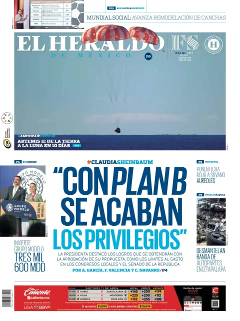Portada de El Heraldo de Mexico