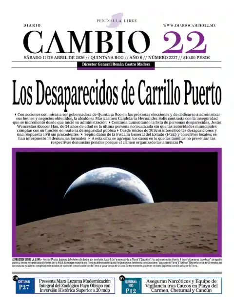 Portada de Diario Cambio 22 (portada) del sábado, 11 de abril de 2026