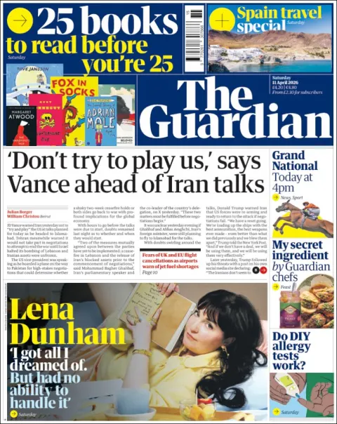 Portada de The Guardian (reino Unido) del 2026-04-11