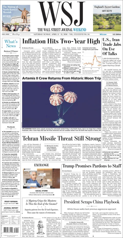 Portada de The Wall Street Journal