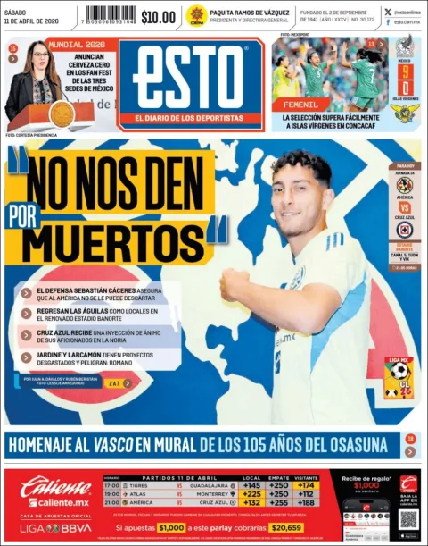 Portada de Esto del sábado, 11 de abril de 2026
