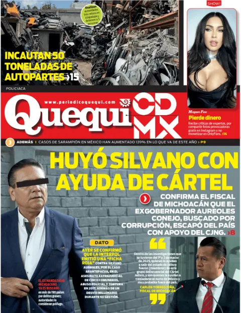 Portada de Quequi CDMX (contraportada) del sábado, 11 de abril de 2026