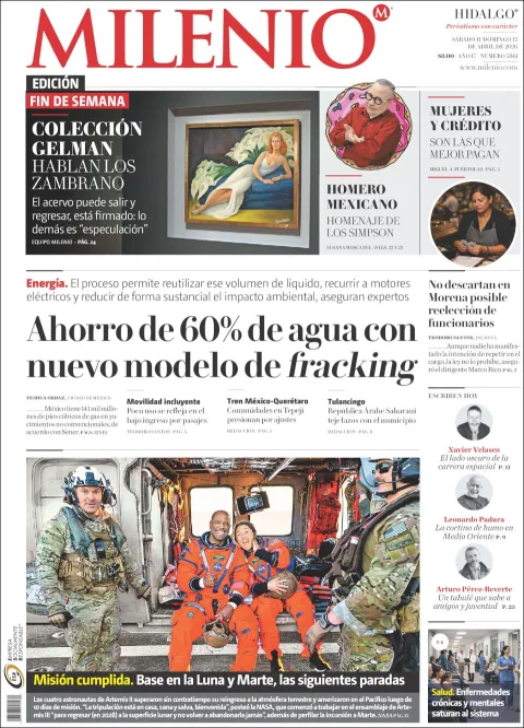 Portada de Milenio Hidalgo del sábado, 11 de abril de 2026