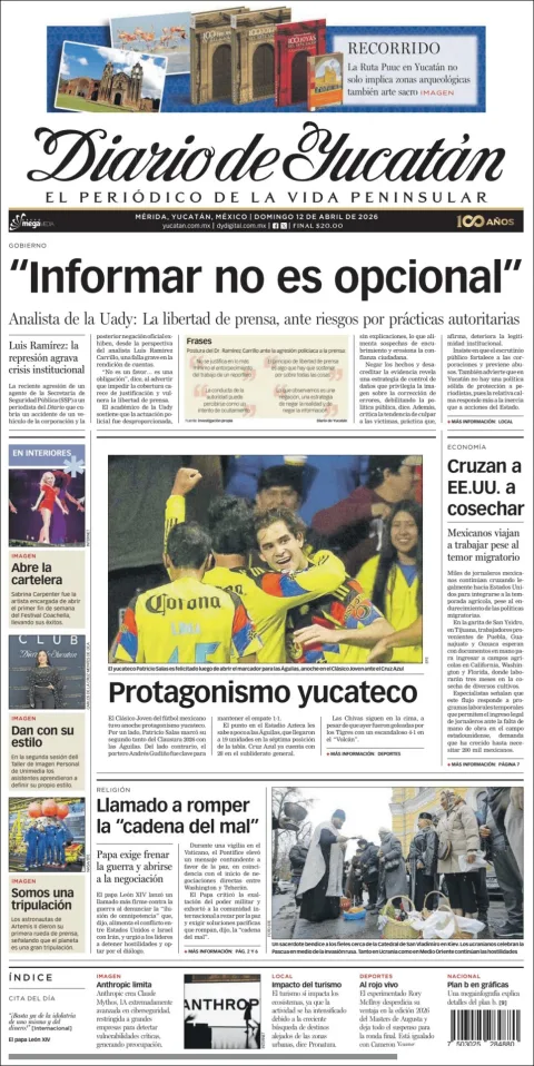 Portada de Diario de Yucatán
