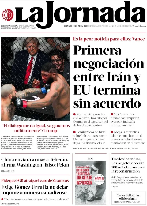 Portada de La Jornada