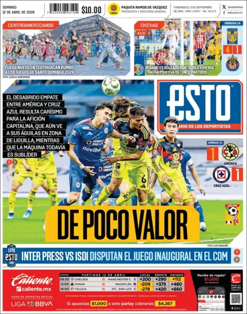 Portada de Esto del domingo, 12 de abril de 2026