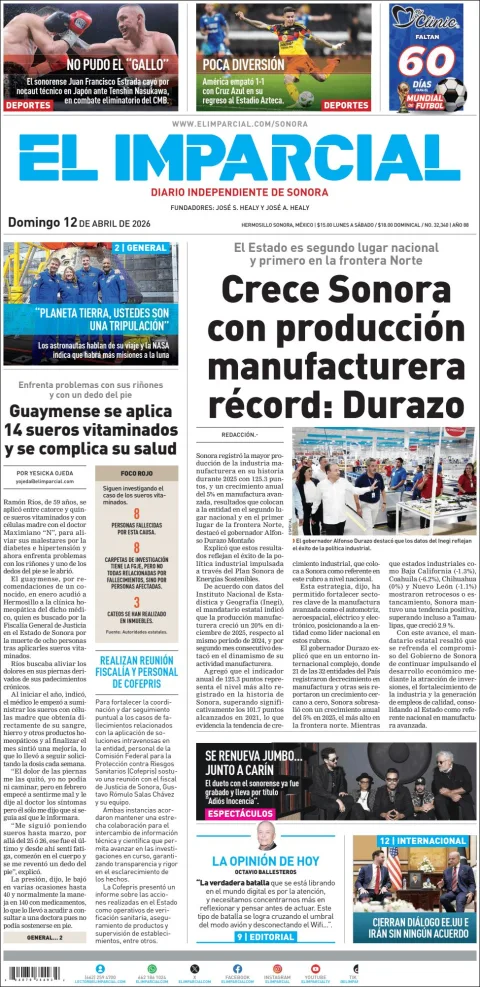 Portada de El Imparcial