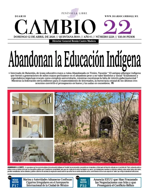 Portada de Diario Cambio 22 (contraportada)