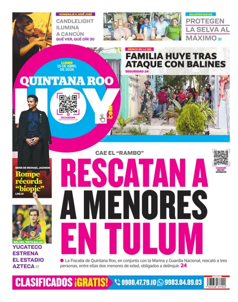 Portada de Quintana Roo Hoy (contraportada)