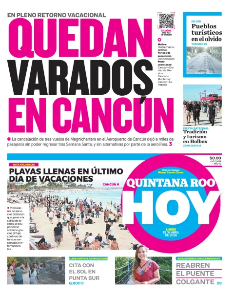 Portada de Quintana Roo Hoy (portada)