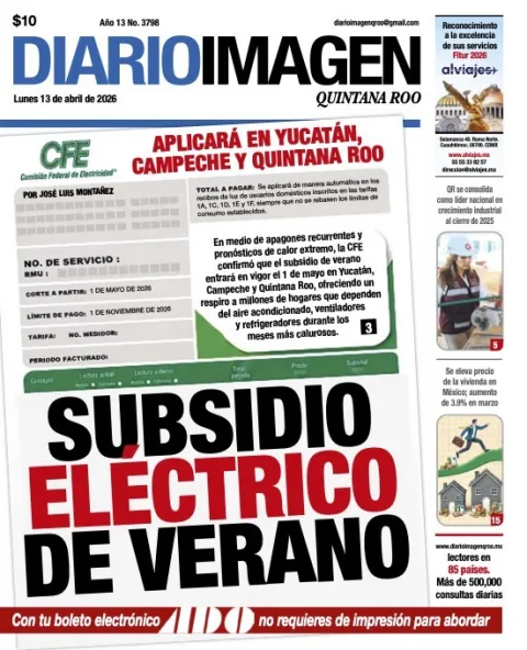 Portada de Diario Imagen Quintana Roo del lunes, 13 de abril de 2026