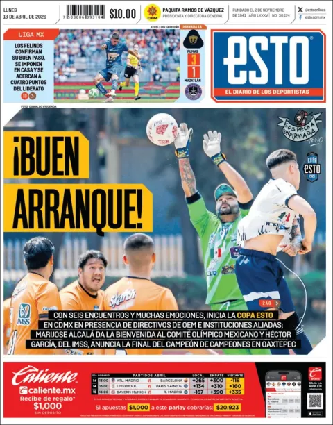Portada de Esto del lunes, 13 de abril de 2026